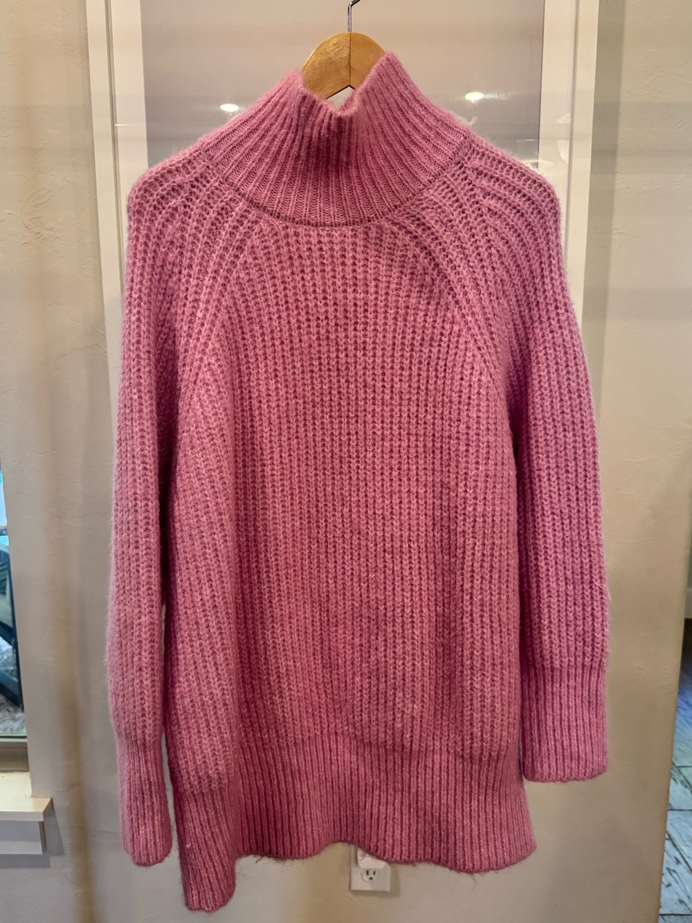 Zara Lavender Purple Ribbed Turtleneck Sweater